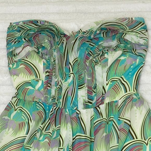 MM Couture Miss Me Strapless Party Dress Size Small Ruffle Sweetheart Chiffon - Picture 6 of 7